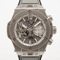 ウブロ ビッグバン ウニコ エッセンシャル グレー 441.NX.4210.RX.HEC22 Ti×ラバー AT スケルトン文字盤