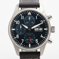 IWC パイロットウォッチ クロノグラフ IW388101 SS×革 AT 青文字盤
