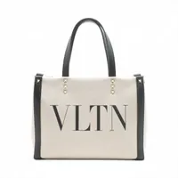 ヴァレンティノガラヴァーニ VLTN キャンバス 2WAYハンドバッグ ベージュ ＡＢランク