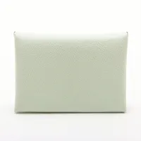 エルメス カルヴィ デュオ ヴェルソ ヴォーエプソン グリーン シルバー金具 Ａランク