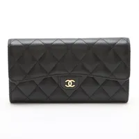 シャネル マトラッセ キャビアスキン ブラック ゴールド金具 ＡＢランク