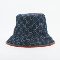グッチ GGキャンバス 576371 コットンデニム ハット ブルー ＡＢランク