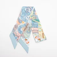 エルメス ツイリー SPLASH PARK スプラッシュパーク シルク スカーフキャップ ブルー ＡＢランク