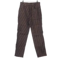フェンディ ズッカ ポリエステル パンツ ブラック×ブラウン ＡＢランク