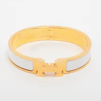 エルメス クリックHファン GP×エナメル ブレスレット ゴールド×ホワイト ＡＢランク