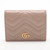 グッチ ダブルG スモールウォレット 466492 レザー コンパクトウォレット トープ ＡＢランク