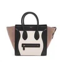本日24時まで値下げ　セリーヌ ラゲージ　ミニ ショッパー スエード 　アクア CELINE - セリーヌ CELINE ラゲージ マイクロショッパー