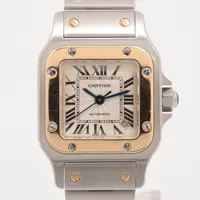カルティエ サントスガルベ W20057C4 SS×YG AT シルバー文字盤
