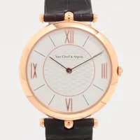 ヴァンクリーフ&アーペル ピエールアーペル YG×革 手巻き 白文字盤