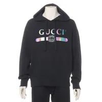 グッチ インターロッキングG コットン パーカー 19SS ブラック ＡＢランク