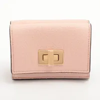 フェンディ セレリア ピーカブー 8M0426 レザー コンパクトウォレット ピンク Ａランク