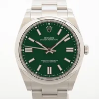 ロレックス オイスターパーペチュアル 124300 SS AT グリーン文字盤