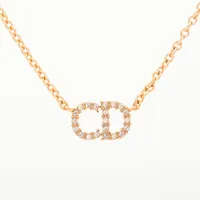 ディオール Clair D Lune クレール ディー リュヌ GP×ラインストーン ネックレス ゴールド ＡＢランク