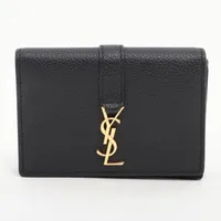 サンローランパリ YSLライン ALM613536 レザー カードケース ブラック ＡＢランク