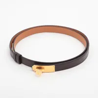 エルメス ケリーベルト レザー ベルト K：2025 ブラウン Ａランク