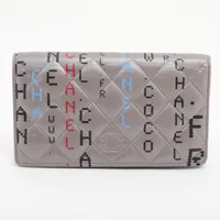シャネル タイポグラフィー ラムスキン ココマーク シルバー×ブルー ゴールド金具 ＡＢランク