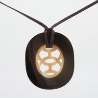 エルメス リフト バッファローホーン ネックレス ブラウン ＡＢランク