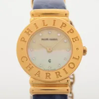 フィリップシャリオール サントロペ SS×GP×革 QZ シェル文字盤