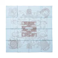 エルメス シルク スカーフ ブルー