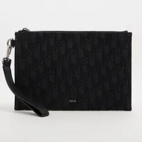 ディオール ウール×カシミヤ ブランケット ホワイト×ネイビー