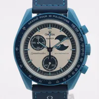 オメガ×スウォッチ ミッショントゥ ザ スーパーブルームーン SO33N700 CE×ナイロン QZ 白文字盤