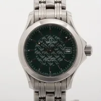 オメガ シーマスター ジャックマイヨール 2586.70 SS QZ グリーン文字盤