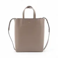 セリーヌ バーティカルカバスモール レザー 2WAYハンドバッグ ベージュ ＡＢランク