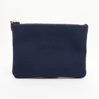 エルメス トゥルース フラットPMネオバン ポリアミド ネイビー ブラック金具 ＡＢランク