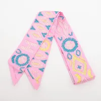 エルメス ツイリー KELLY EN PERLES ケリーアンペルル シルク スカーフ ピンク Ａランク