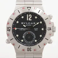 ブルガリ ディアゴノスクーバGMT SD38SGMT SS AT 黒文字盤