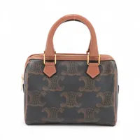 CELINE キュイル トリオンフ スモールボストン タン ブラウン 2WAY セリーヌ キュイル トリオンフ スモールボストン レザー 2WAY
