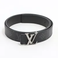 ヴィトン サンチュール LVイニシアル M0450 PVC×レザー ベルト JJ0234 ブラック