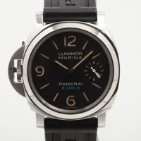 パネライ ルミノール レフトハンド 8デイズ アッチャイオ PAM00796 SS×ラバー 手巻き 黒文字盤