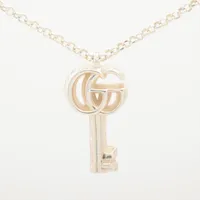 グッチ アラベスク ダブルGキー 925 ネックレス シルバー ＡＢランク