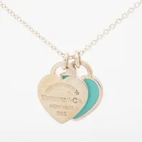 ティファニー リターントゥティファニー ミニダブルハートタグ 925 ネックレス ティファニーブルー
