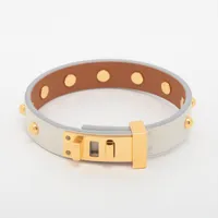 エルメス　ミニドッグ　スクエアクルー　美品 エルメス ミニドッグ スクエアクルー GP×革 ブレスレット