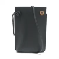 LOEWE ロエベ アラモ36 レザー ショルダーバッグ ブラック ロエベ アラモ36 アナグラム レザー黒 ゴールド金具