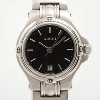グッチ 9040L SS QZ 黒文字盤