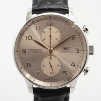 IWC ポルトギーゼ クロノグラフ IW371624 SS×革 AT シャンパン文字盤