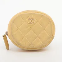 シャネル マトラッセ キャビアスキン イエロー ゴールド金具