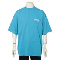 バレンシアガ キャンペーンロゴ コットン Tシャツ 22年 ブルー ＡＢランク