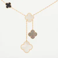 ヴァンクリーフ&アーペル マジックアルハンブラ 6P シェル オニキス 750(YG)