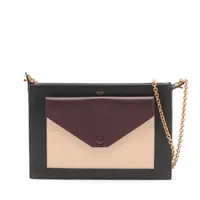 CELINE ショルダーバッグ 【ランクA】 セリーヌ レザー チェーンショルダーバッグ マルチカラー A