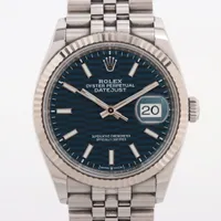 ロレックス デイトジャスト 126234 SS×WG AT ブルーフルーテッド文字盤