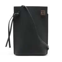 ロエベ ダイスポケット レザー ショルダーバッグ グリーン AB