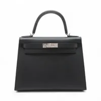 エルメス ケリー28 セリエ ヴォーエプソン ブラック シルバー金具