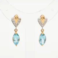 ノンブランド ブルートパーズ ダイヤ K18×Pt850