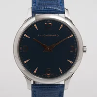 ショパール LUC 168592-3002 SS×革 AT 青文字盤