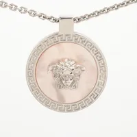 ヴェルサーチ メデューサ メタル ネックレス シルバー×ピンク