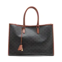 CÉLINE 新品未使用　ホリゾンタルカバ トートバッグ ブラック/キャメル セリーヌ ホリゾンタルカバ キャンバス×レザー トートバッグ ネイビー
